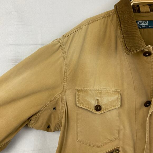 Vintage Polo Ralph Lauren Men Barn Chore Field Hunting Coat Jacket XL Tan Canvas - Picture 5 of 11